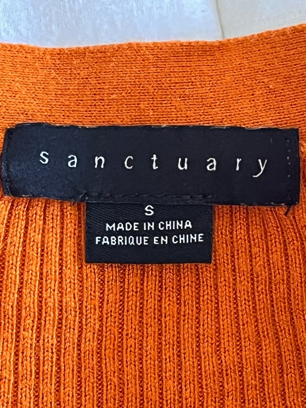 Sanctuary Off-Duty Ribbed Cardigan V-Neck Button Front Orange SmallY2K Spring - Picture 8 of 11